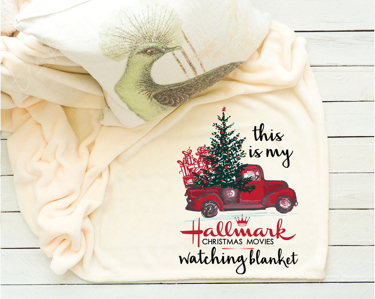 Hallmark Christmas Movies Watching Fleece Throw Blanket