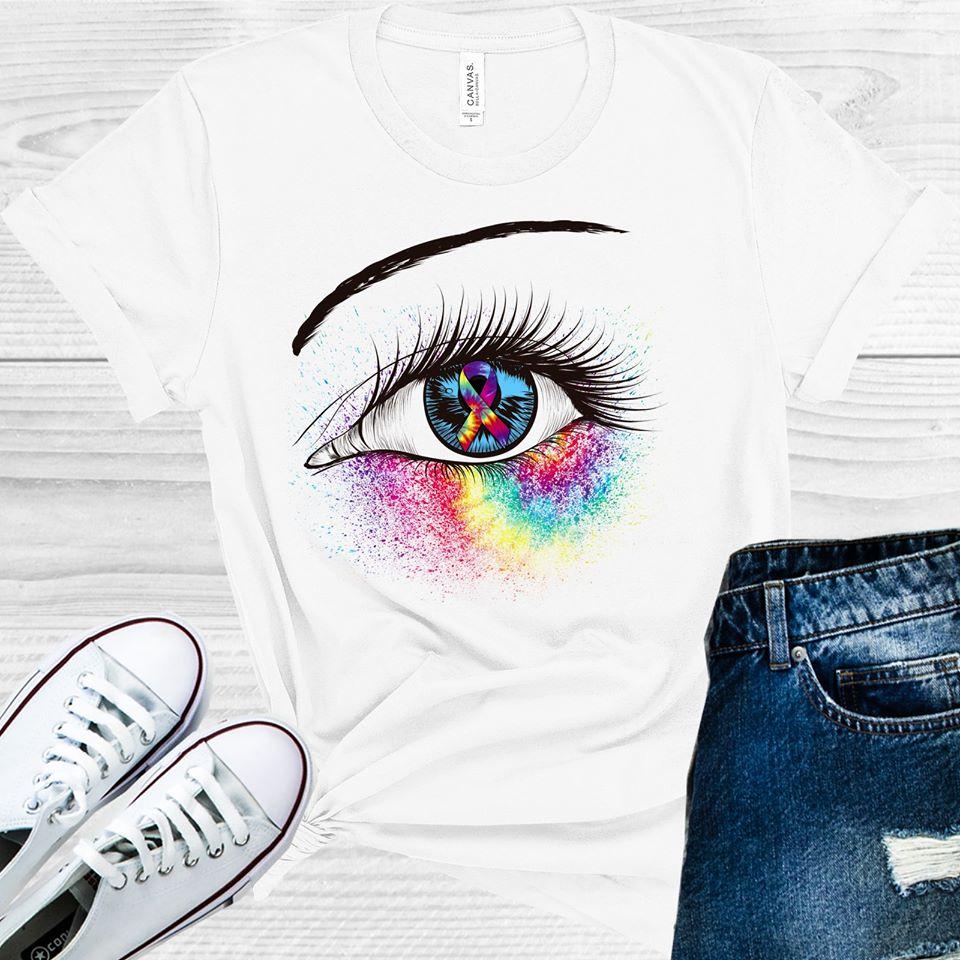 Tie-Dye Ribbon Awareness Eye Graphic Tee Graphic Tee