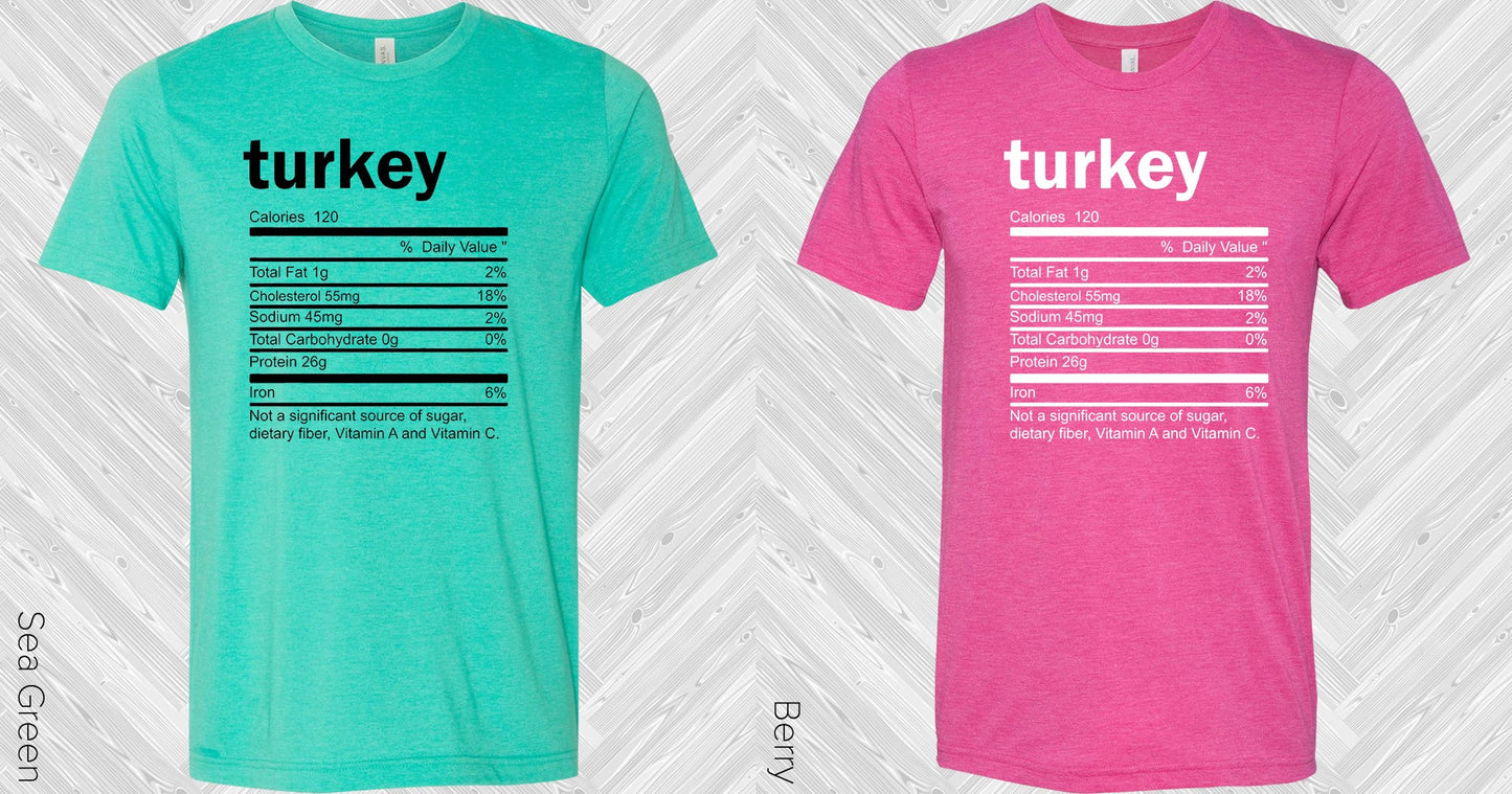 Turkey Ingredients Label Graphic Tee Graphic Tee