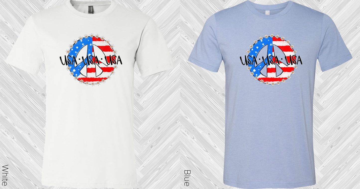 Usa Peace Sign Graphic Tee Graphic Tee