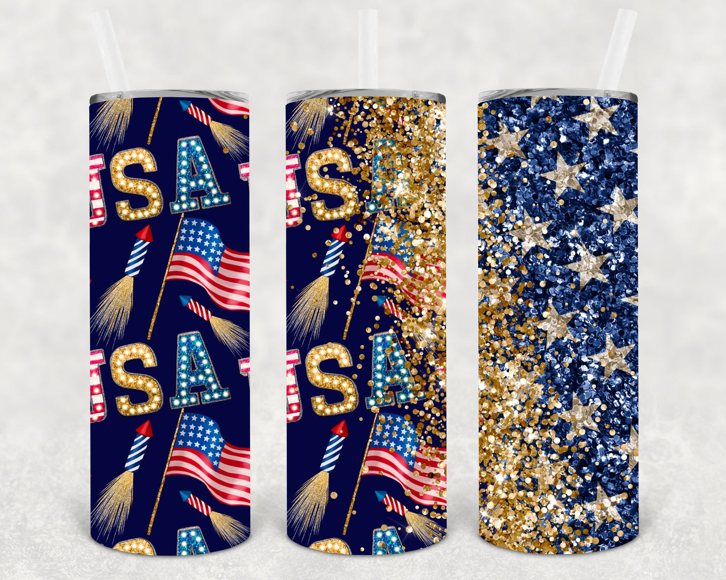 Usa 20 Oz Skinny Tumbler