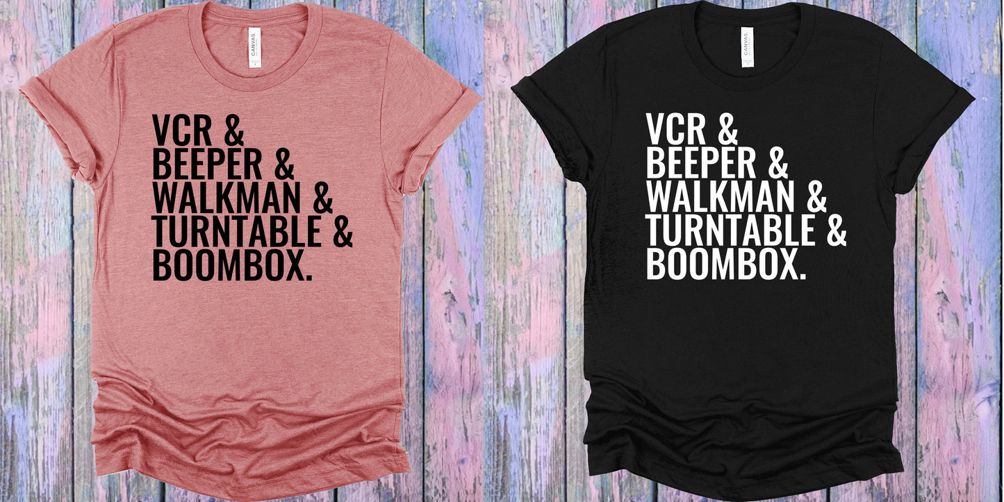 Vcr Beeper Walkman Turntable Boombox Graphic Tee Graphic Tee