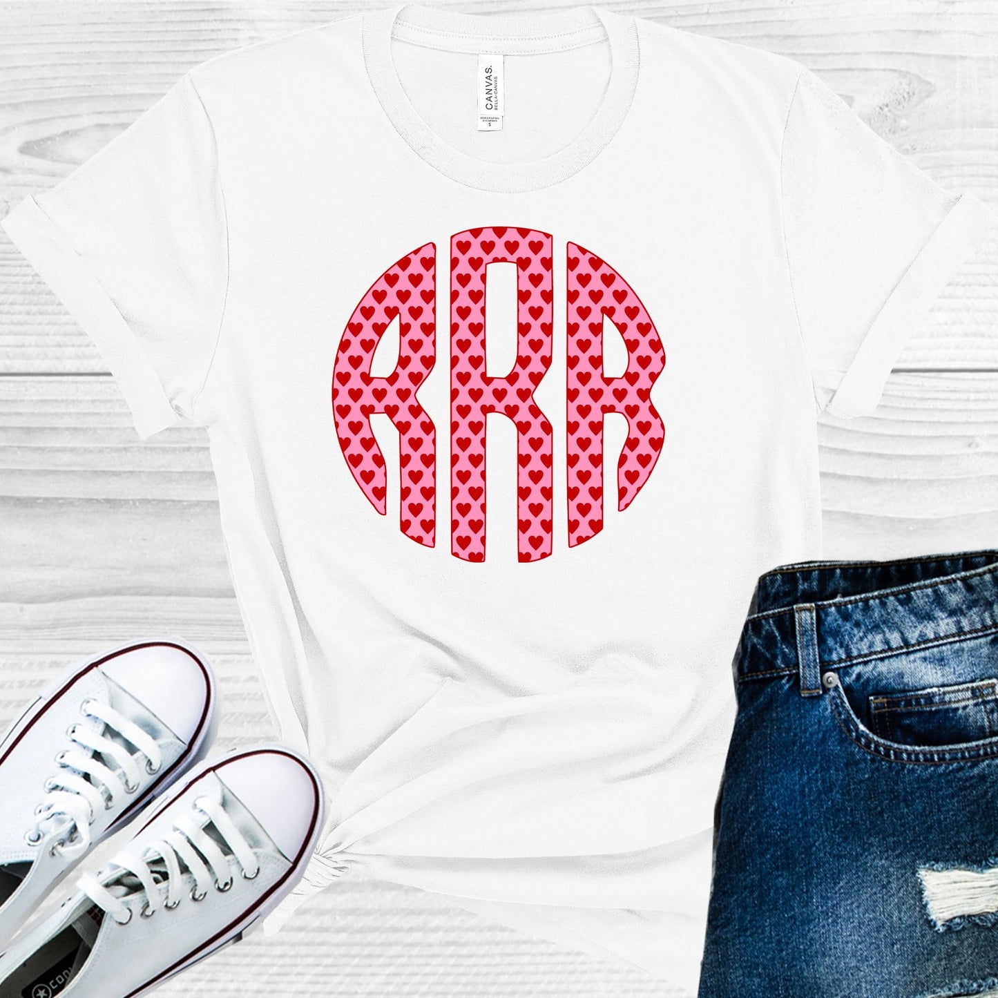Valentines Day Monogram Graphic Tee Graphic Tee