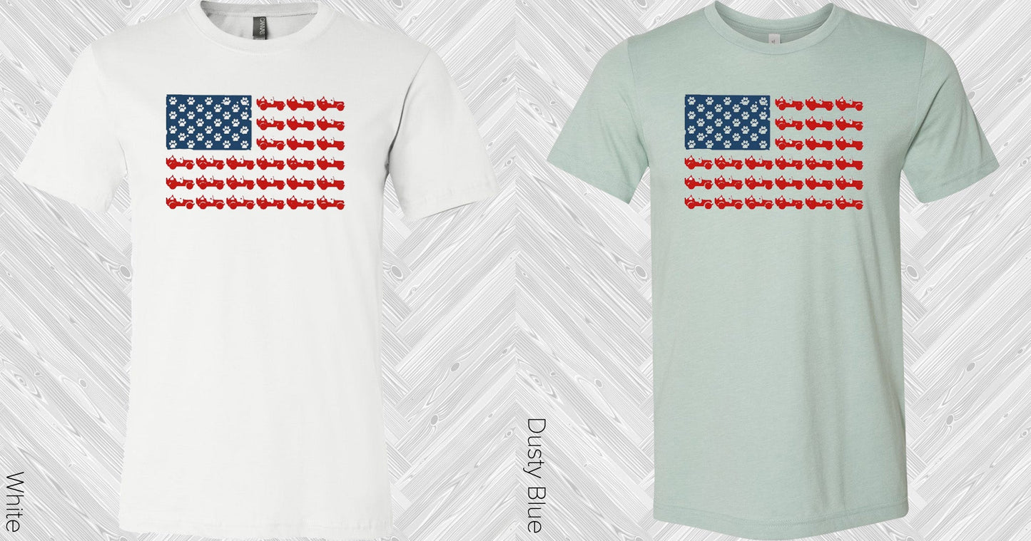 Vehicle Paw Print Flag Graphic Tee Graphic Tee