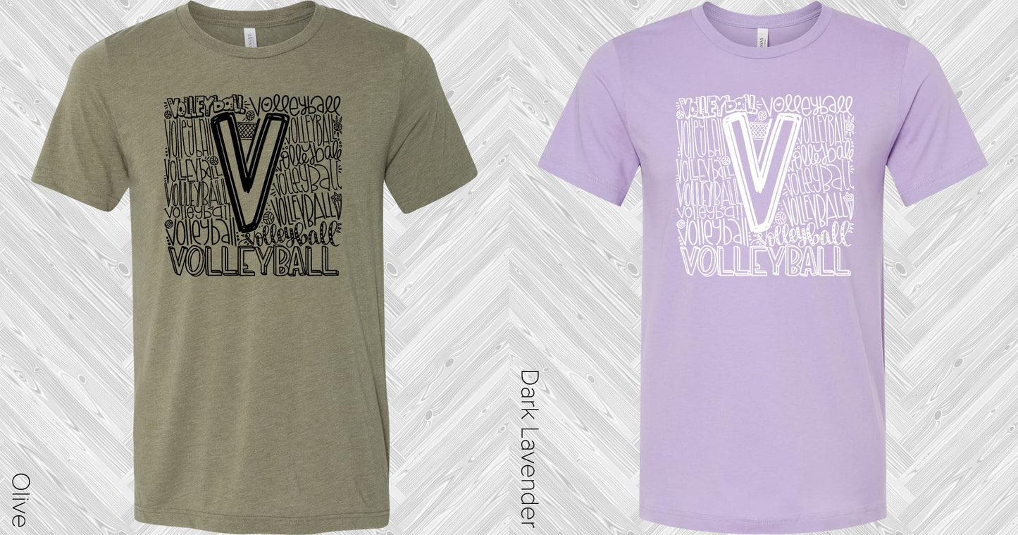 Volleyball Subway Art Graphic Tee Graphic Tee