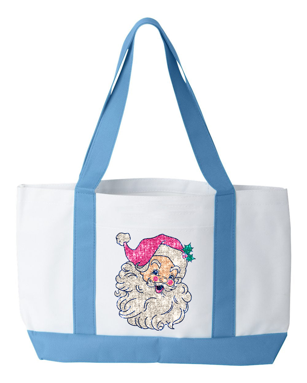 Faux Glitter Santa - Tote Bag
