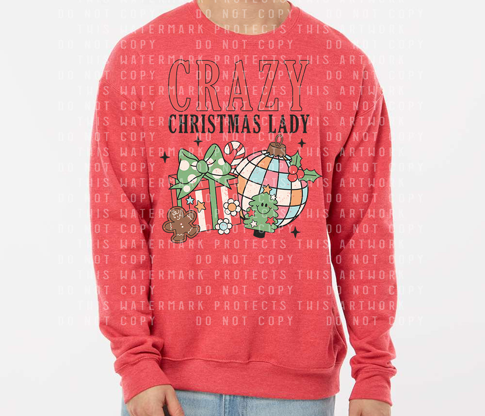 Crazy Christmas Lady Graphic Tee