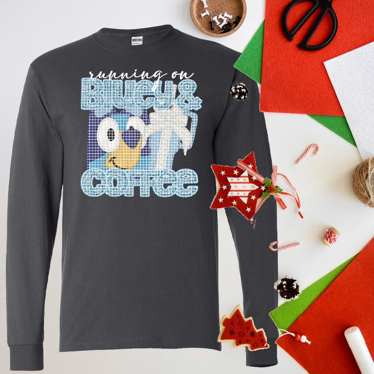 Running on Bluey & Coffee Graphic Tee