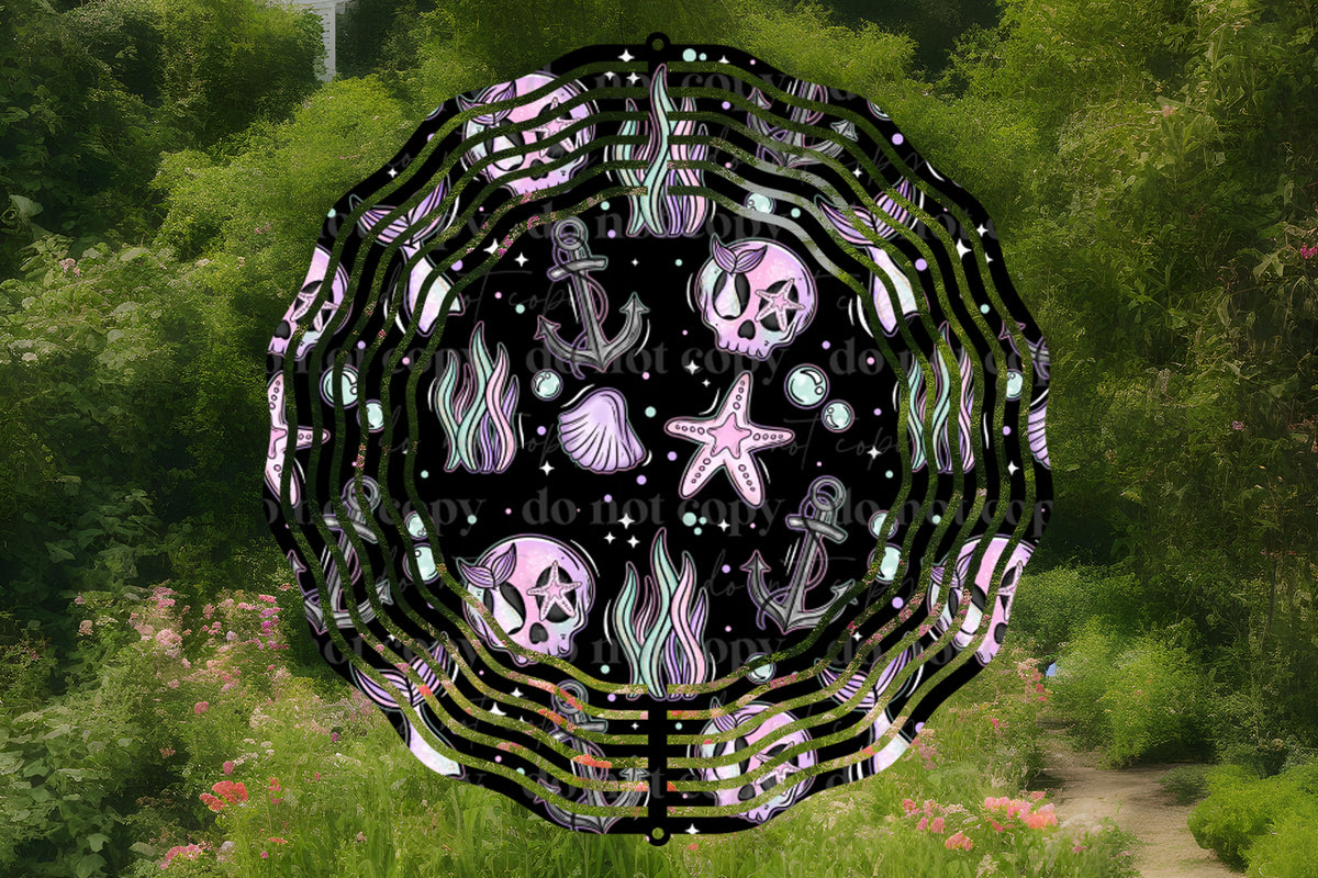 Summer Skulls Wind Spinner