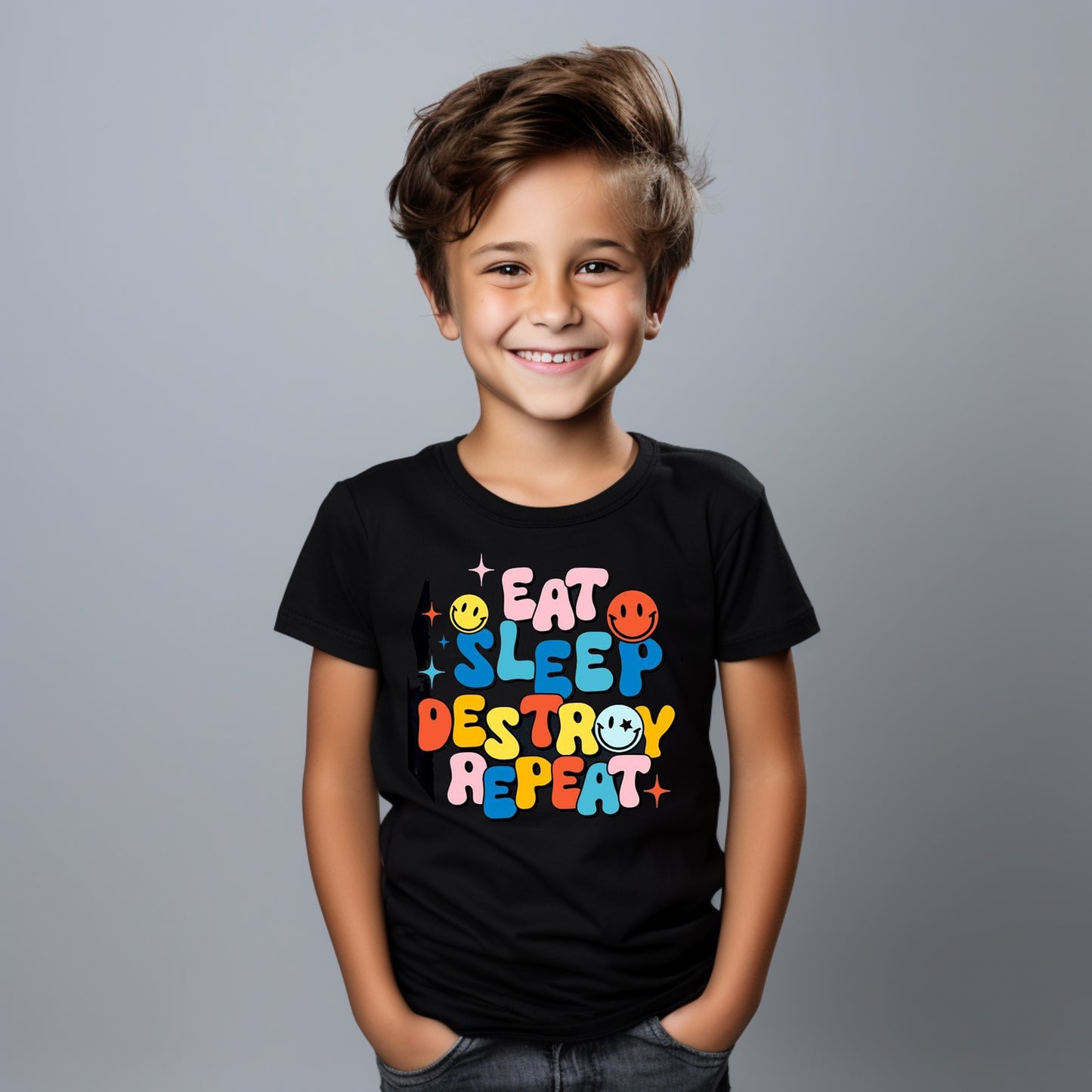 Eat Sleep Destroy Repeat Graphic Tee