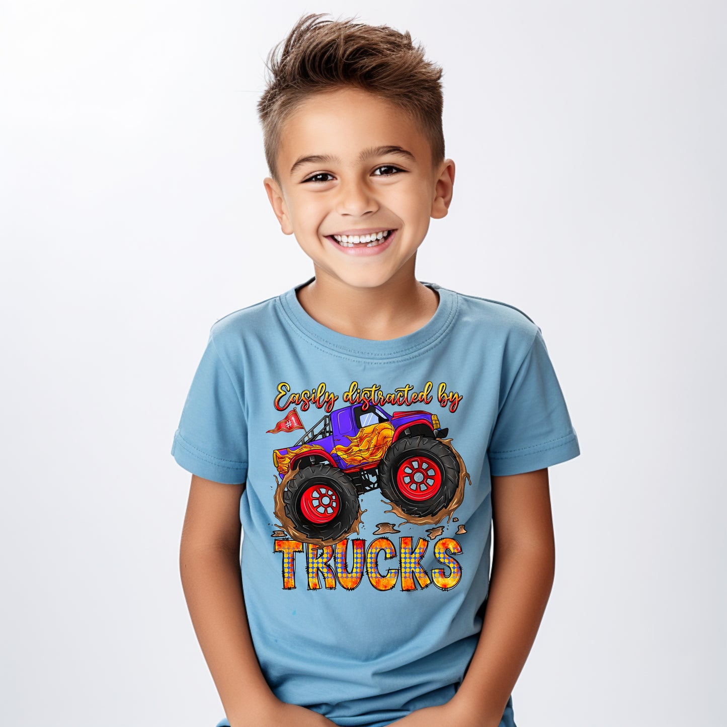 Easily Districted by Trucks Graphic Tee