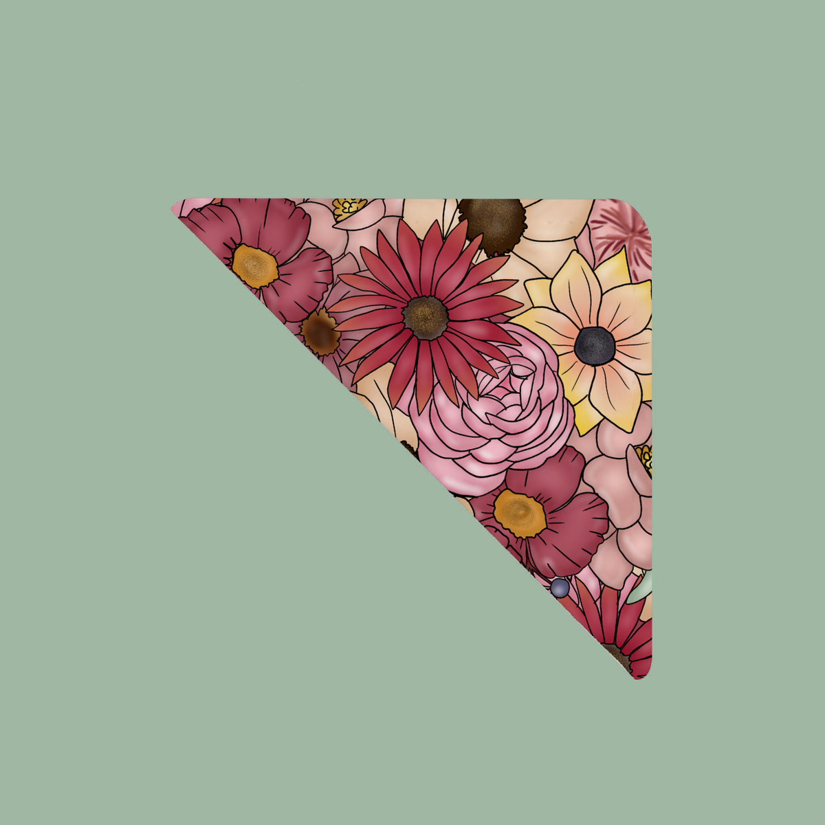 Fall Floral Corner Bookmark