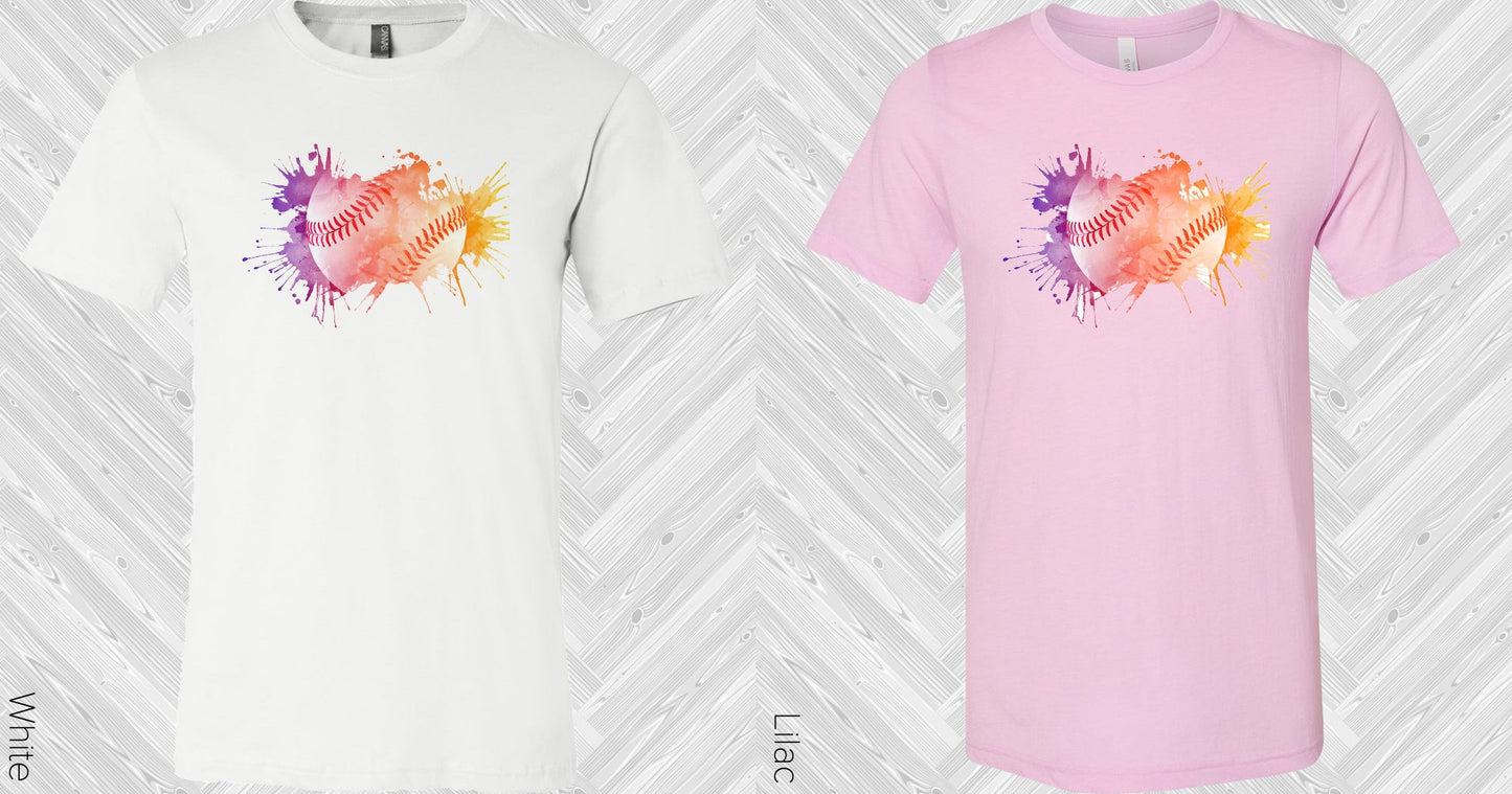 Watercolor Baseball Graphic Tee Graphic Tee