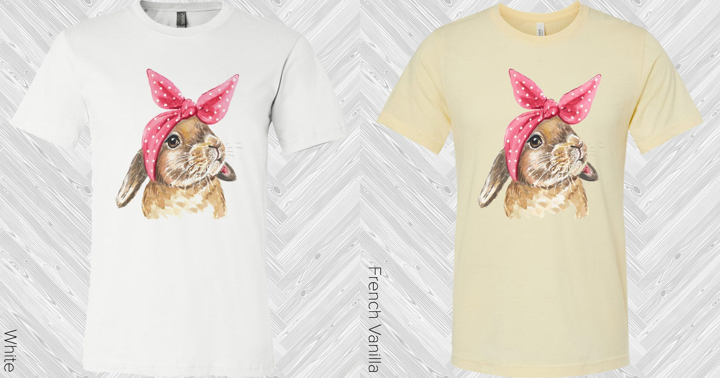 Watercolor Rabbit In Bandana Graphic Tee Graphic Tee