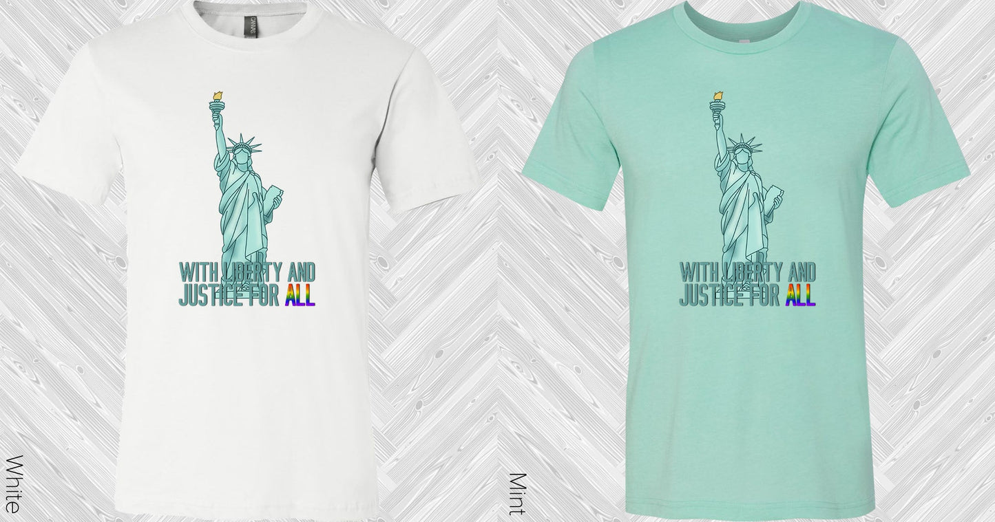 With Liberty And Justice For All Graphic Tee Graphic Tee