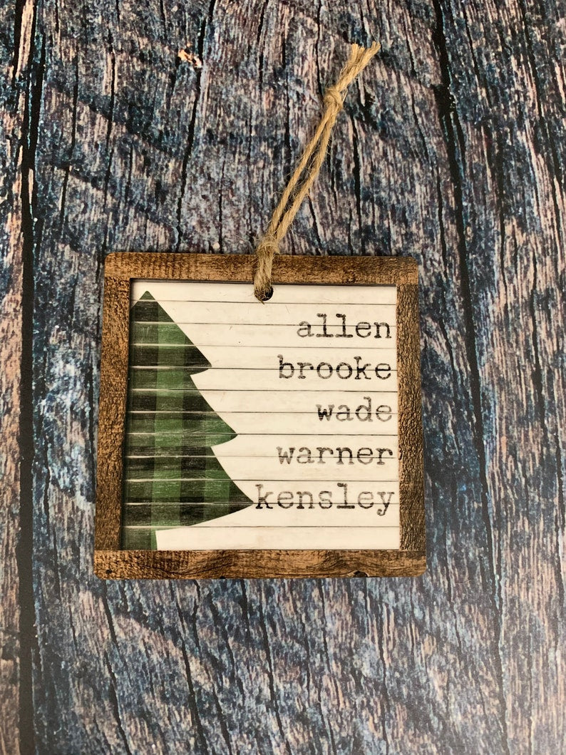 Green Plaid Tree Christmas Ornament