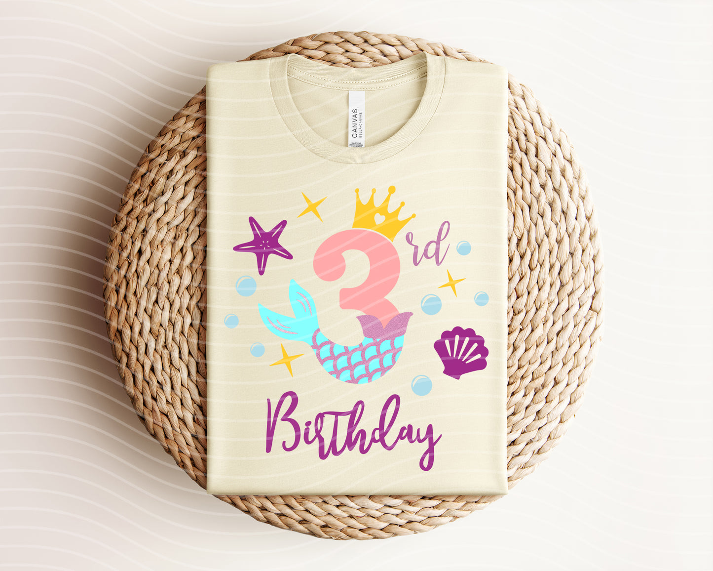 3rd Birthday Mermaid Graphic Tee