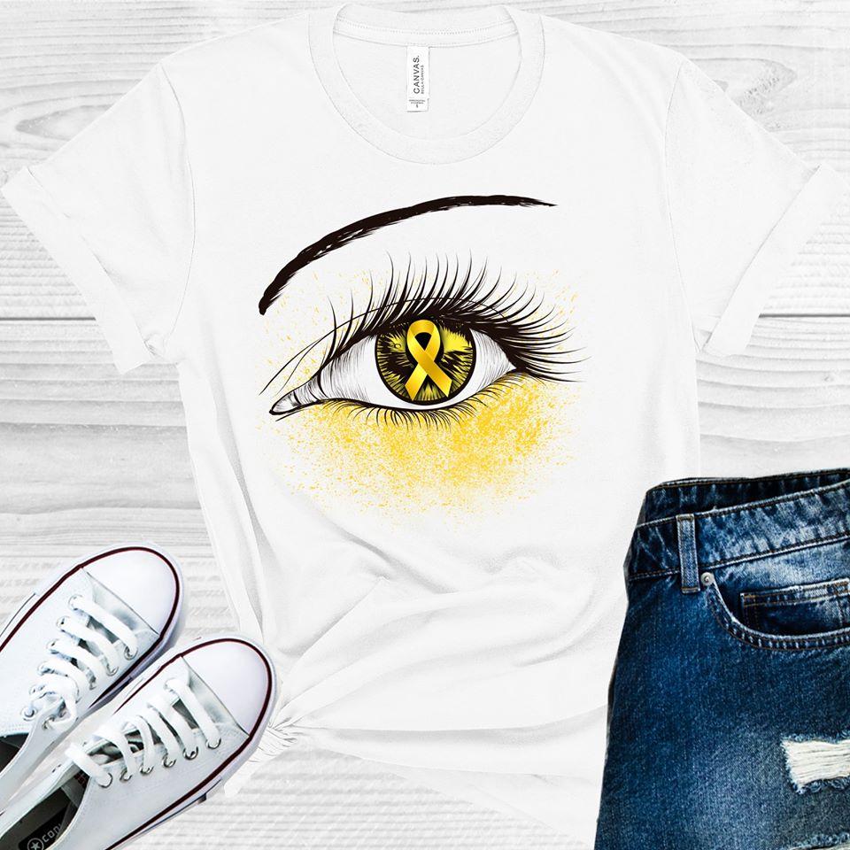 Yellow Ribbon Heart Awareness Eye Graphic Tee Graphic Tee