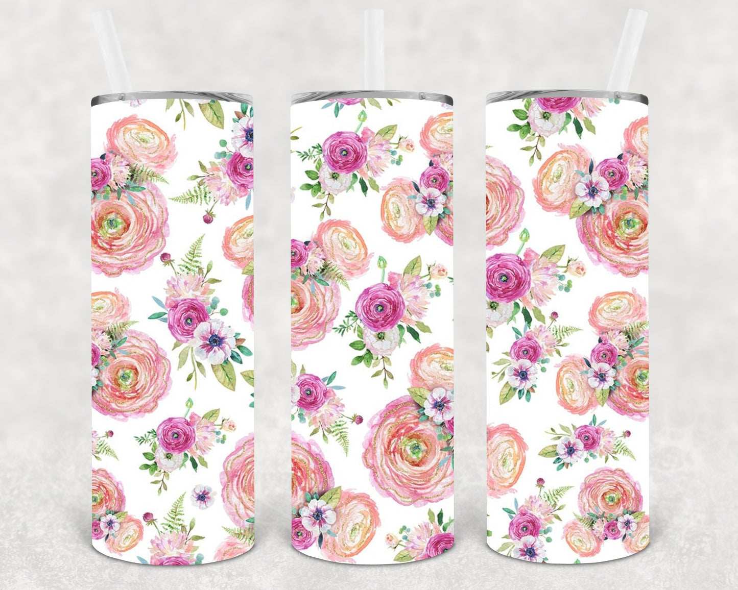 Floral Mouse 20 Oz Skinny Tumbler