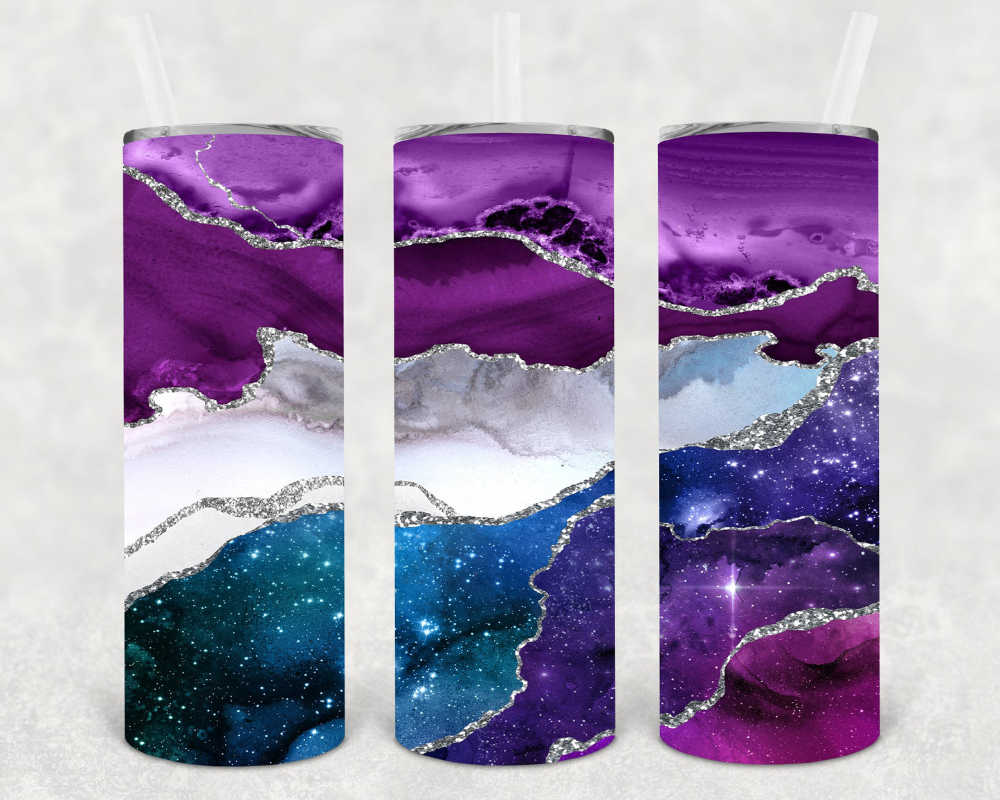 Galaxy Agate 20 Oz Skinny Tumbler