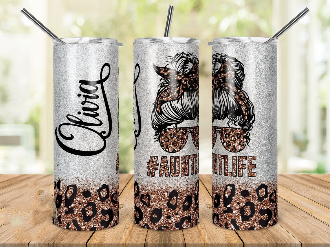 #auntlife 20 Oz Skinny Tumbler