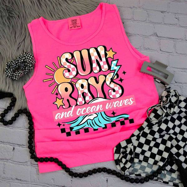 Sun Rays and Ocean Waves Graphic Tee