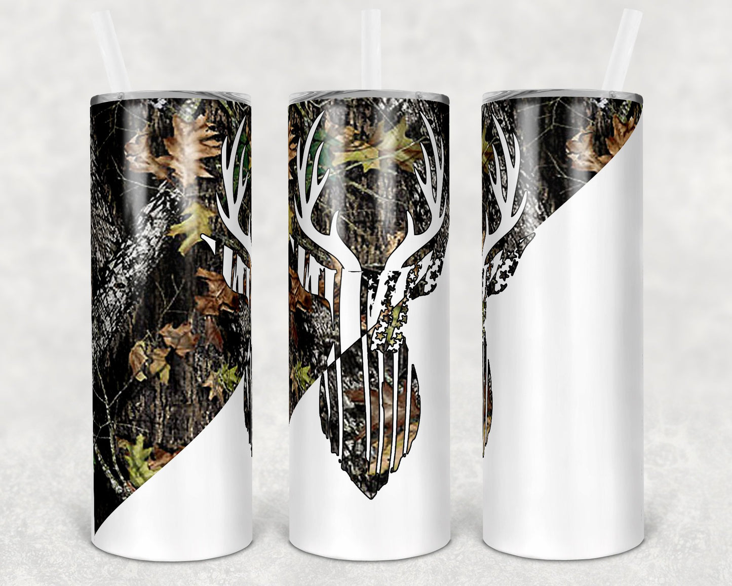 Camo Deer 20 Oz Skinny Tumbler
