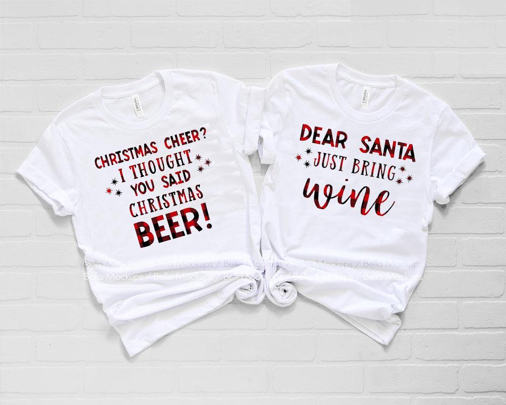 Dear Santa Just Bring Wine Graphic Tee Graphic Tee