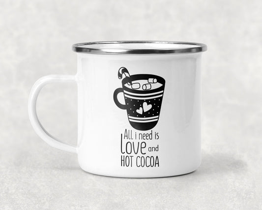 All I Need Is Love And Hot Cocoa (With Candy Cane) Mug Coffee