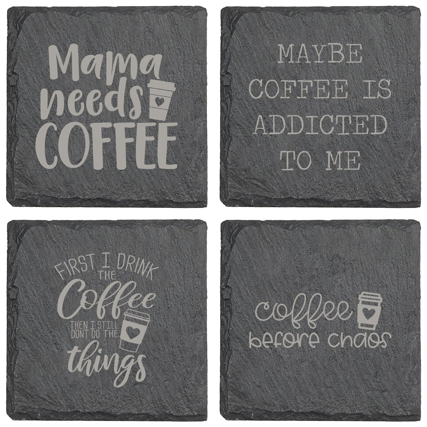 Coffee Before Chaos Slate Coaster