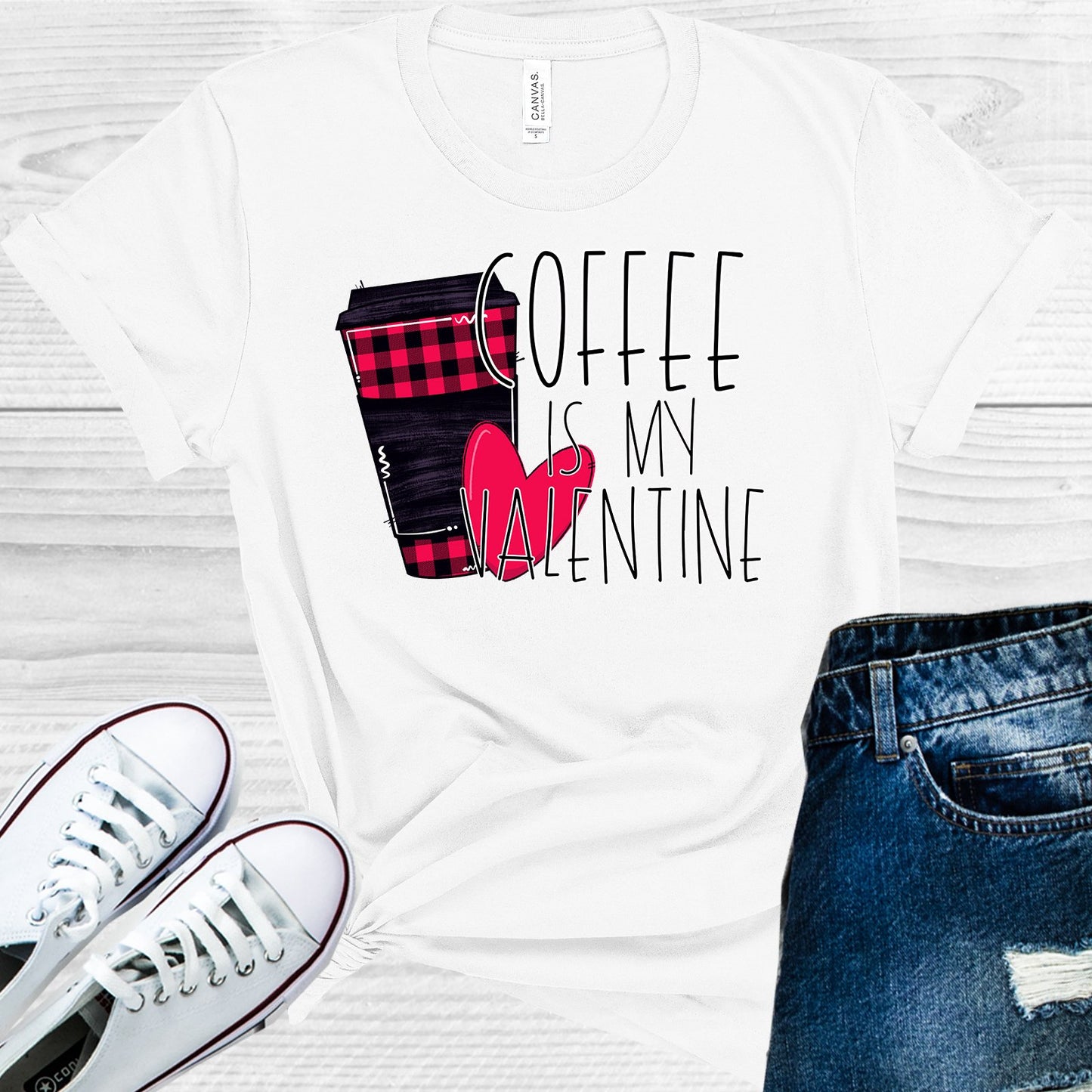 Coffee Is My Valentine Graphic Tee Graphic Tee