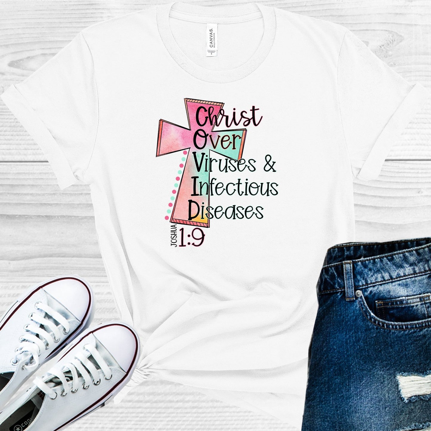Christ Over Viruses & Infectious Diseases Graphic Tee Graphic Tee