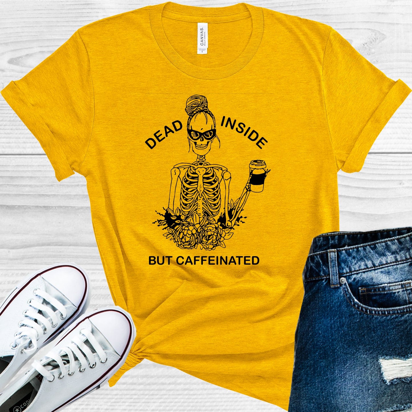Dead Inside But Caffeinated Graphic Tee Graphic Tee