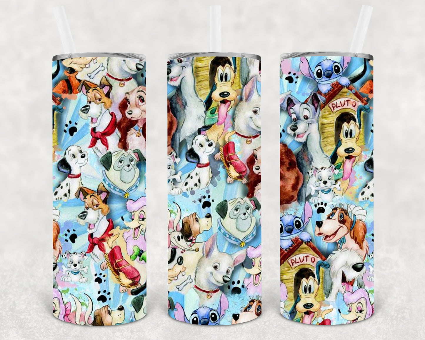 Disney Dogs 20 Oz Skinny Tumbler