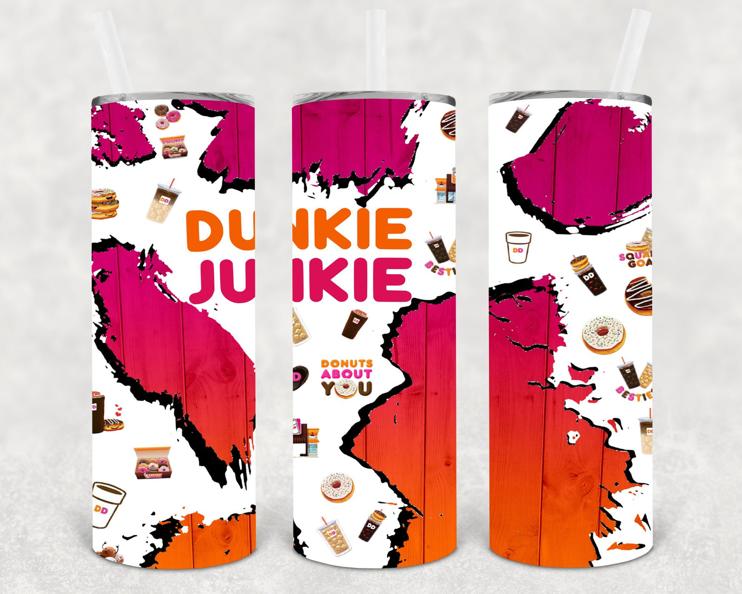 Dunkie Junkie 20 Oz Skinny Tumbler