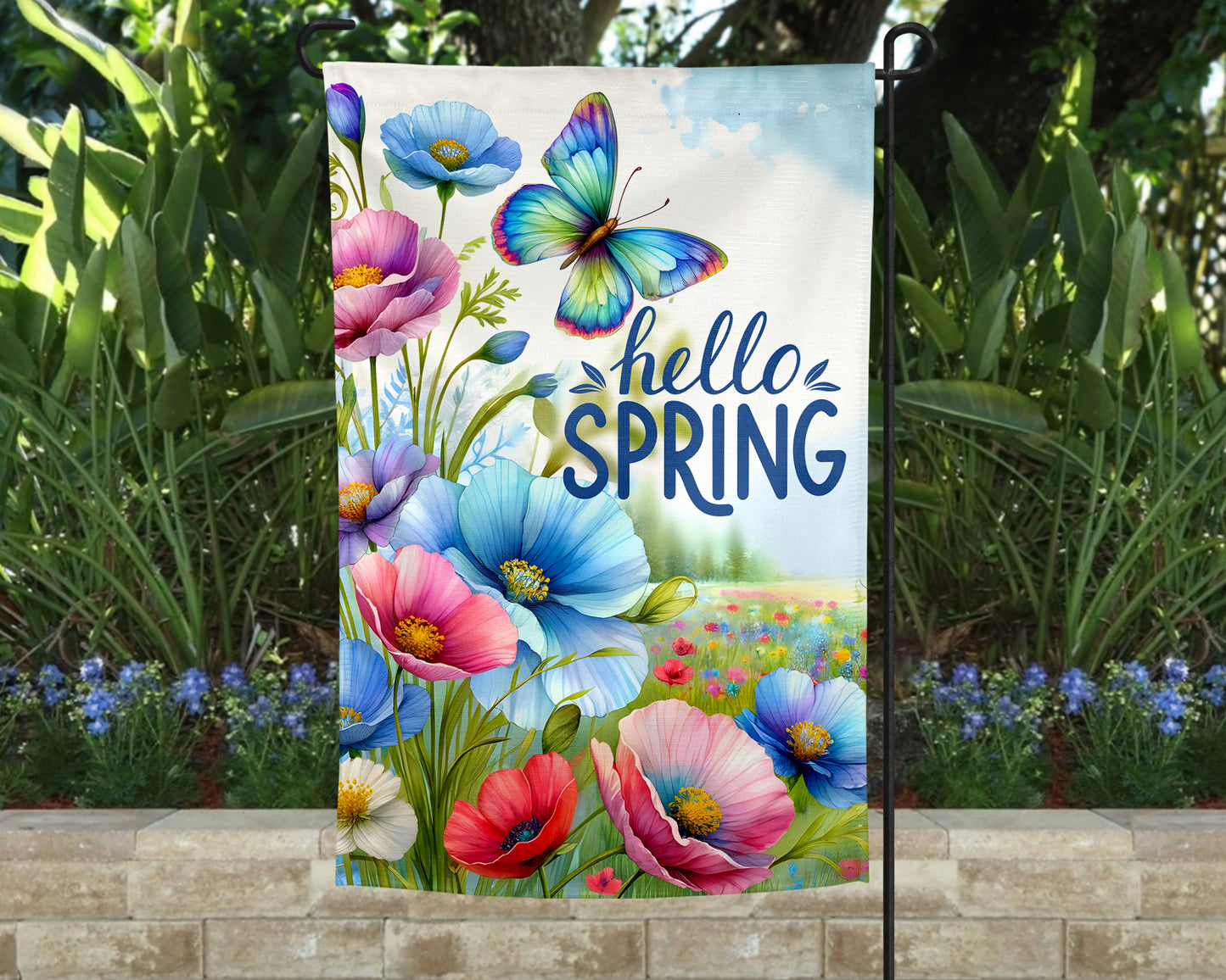 Hello Spring Garden Flag