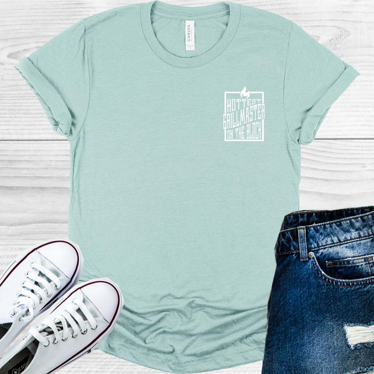 Hottest Grillmaster On The Block Pocket Graphic Tee Graphic Tee