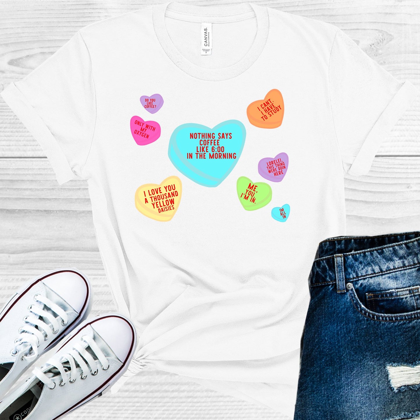 Gilmore Girls Valentine Hearts Graphic Tee Graphic Tee