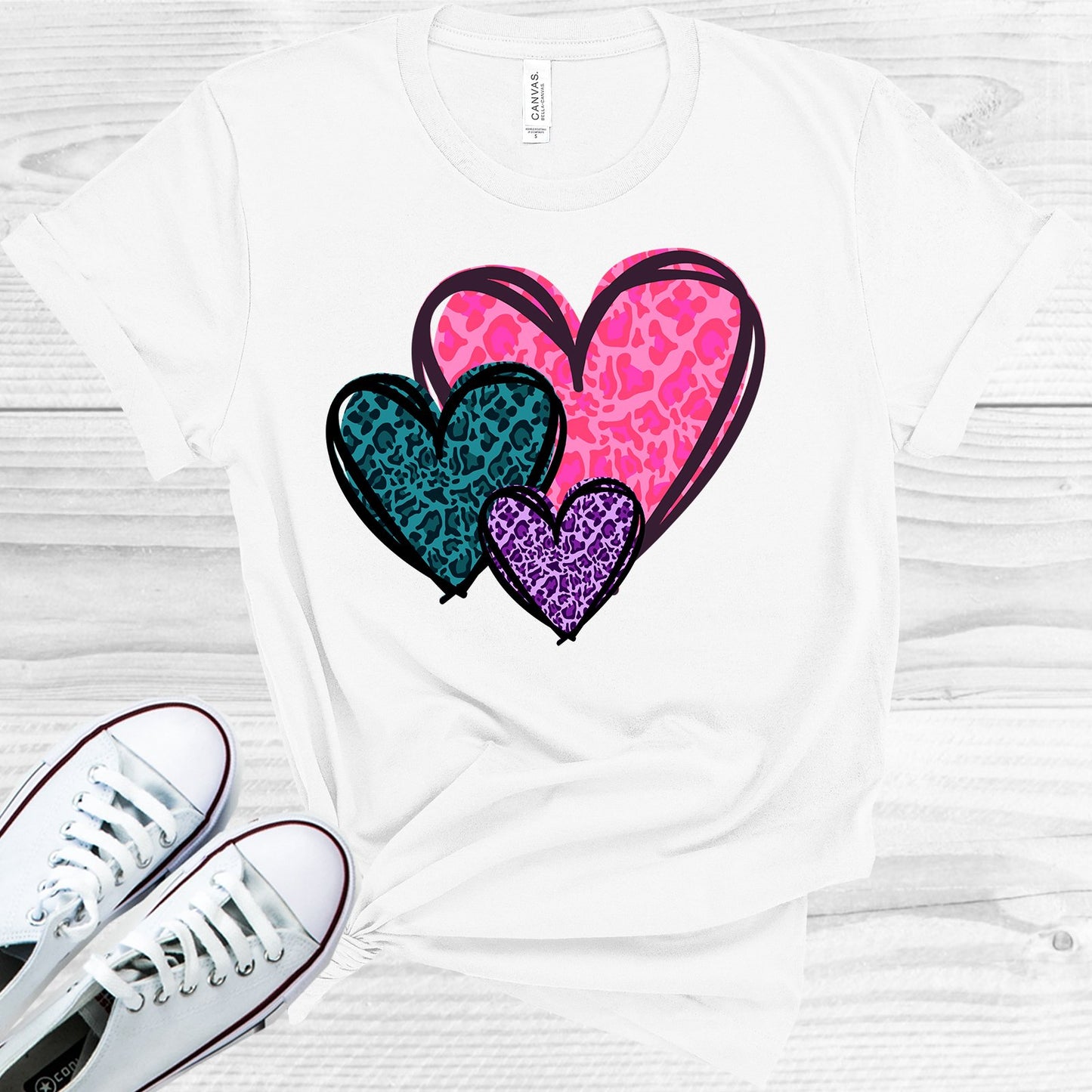 Leopard Hearts Graphic Tee Graphic Tee