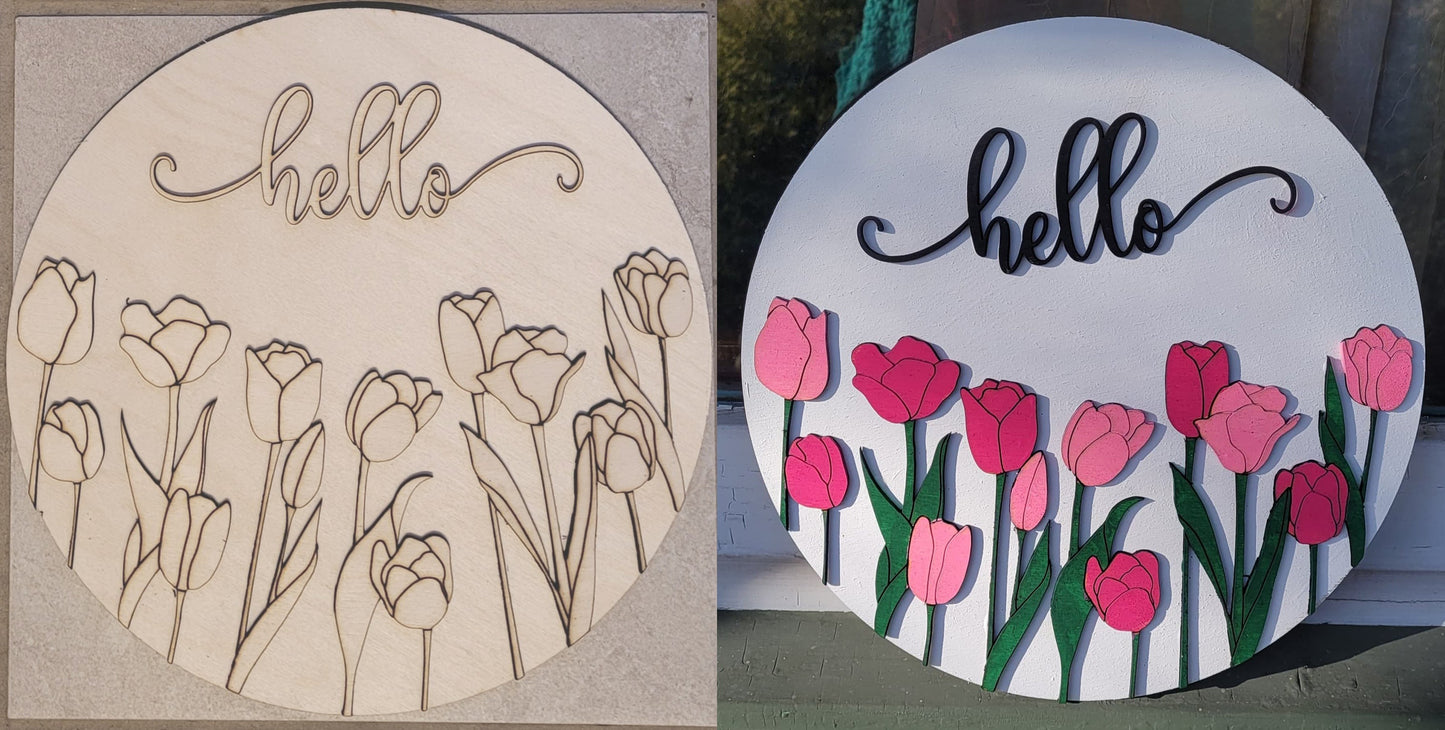 Diy Hello Door Hanger Wall Hanging