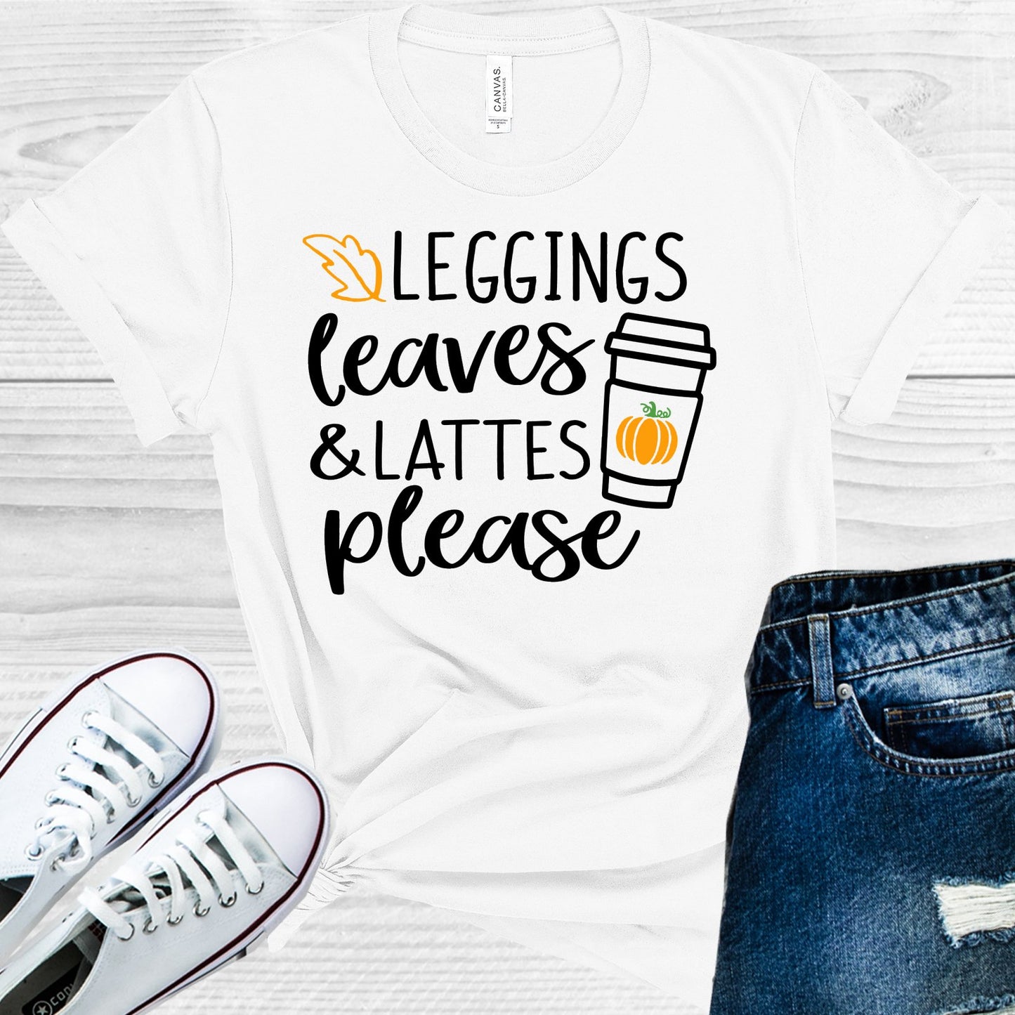 Leggings Leaves & Lattes Please Graphic Tee Graphic Tee