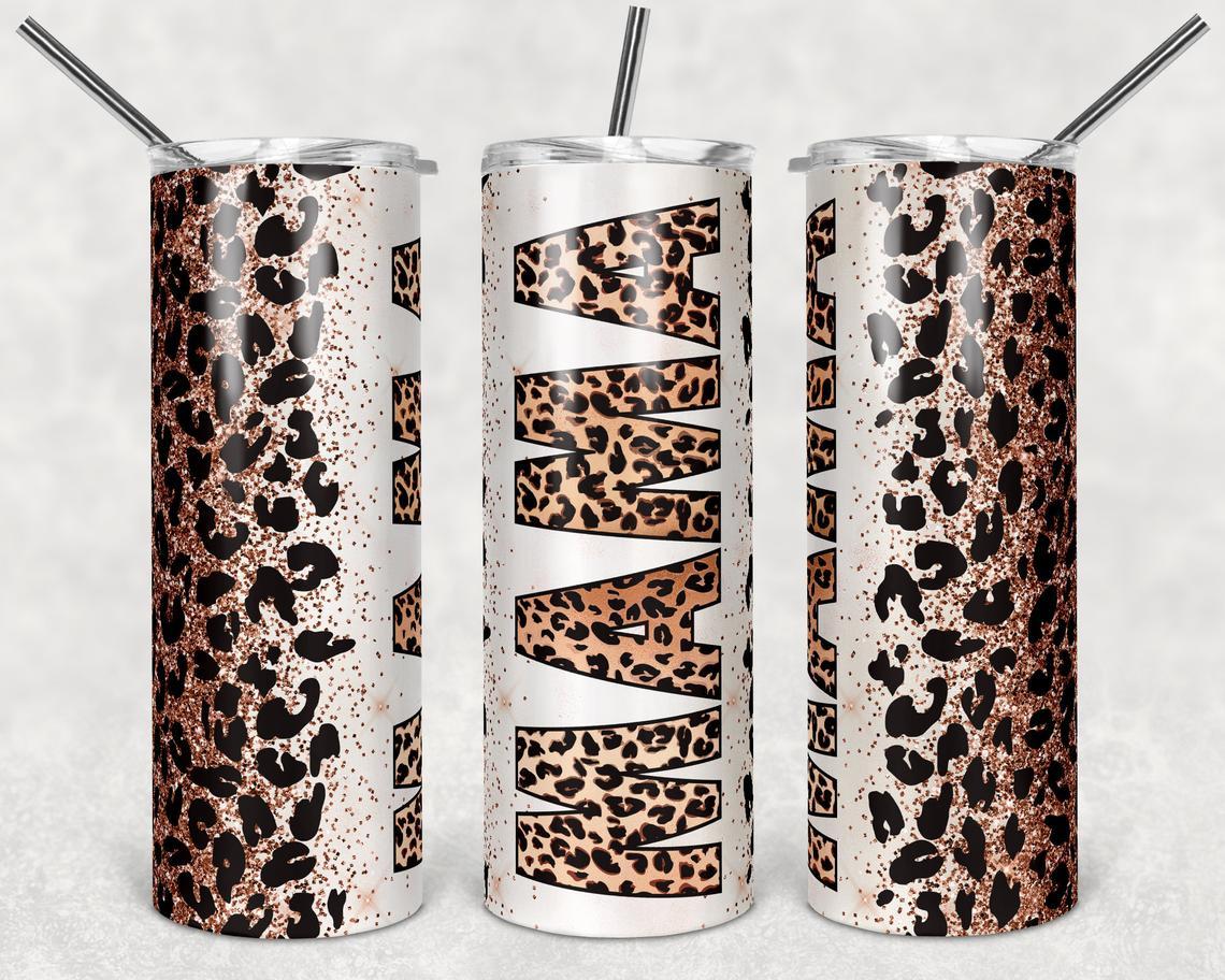 Leopard Mama 20 Oz Skinny Tumbler