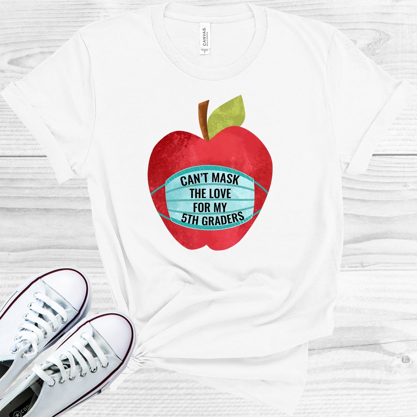 Cant Mask The Love For My 5Th Graders Graphic Tee Graphic Tee
