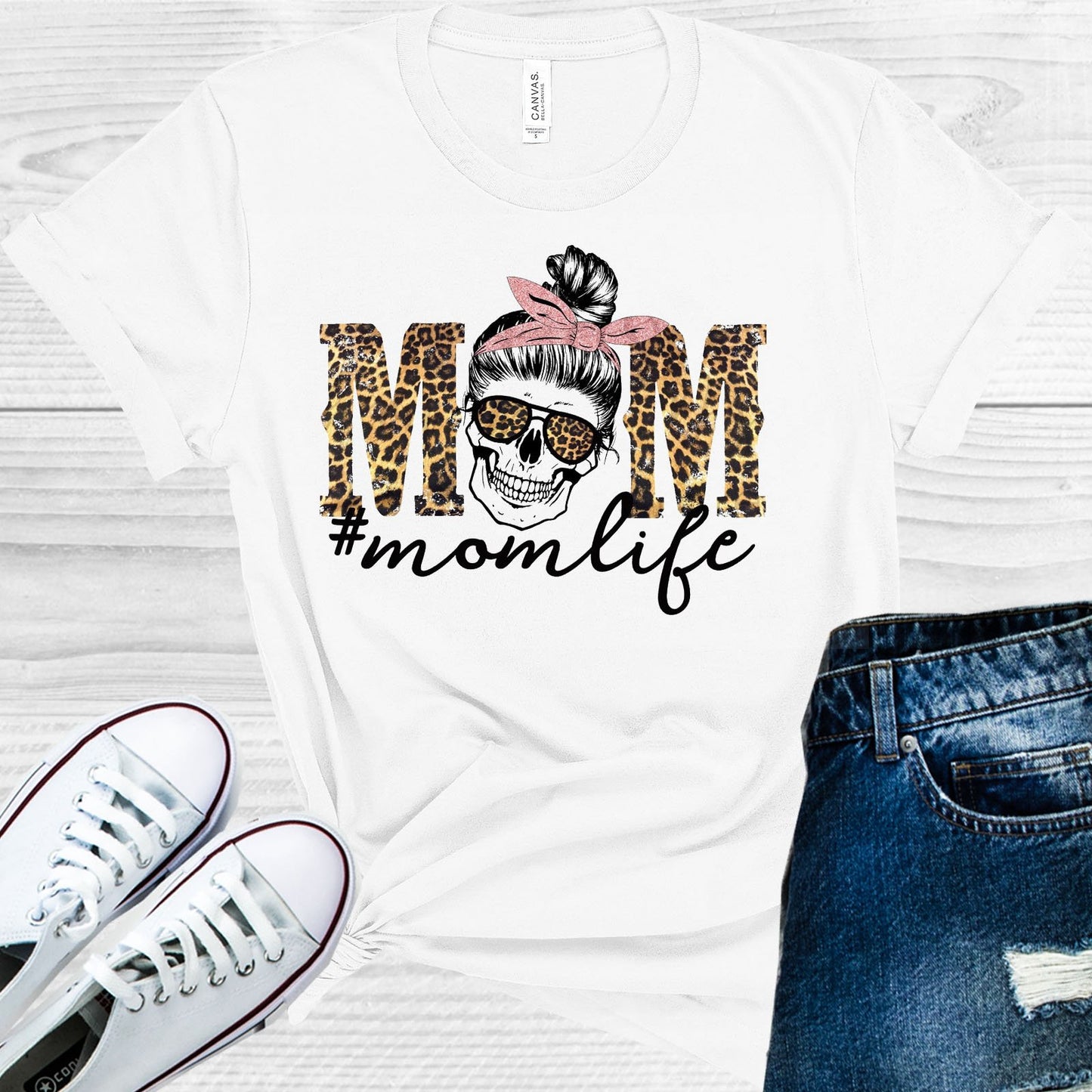 Mom Life Skull Graphic Tee Graphic Tee