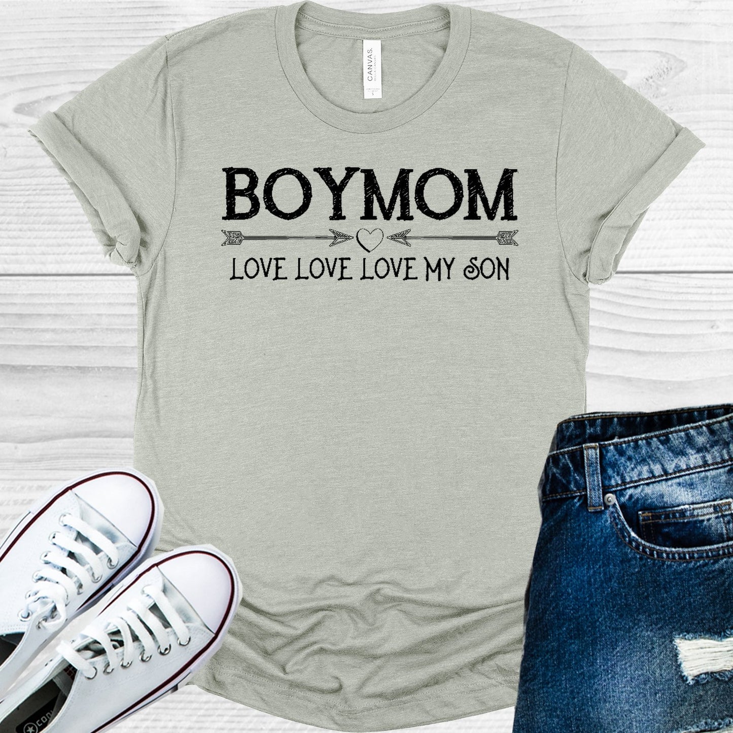 Boy Mom Love My Son Graphic Tee Graphic Tee
