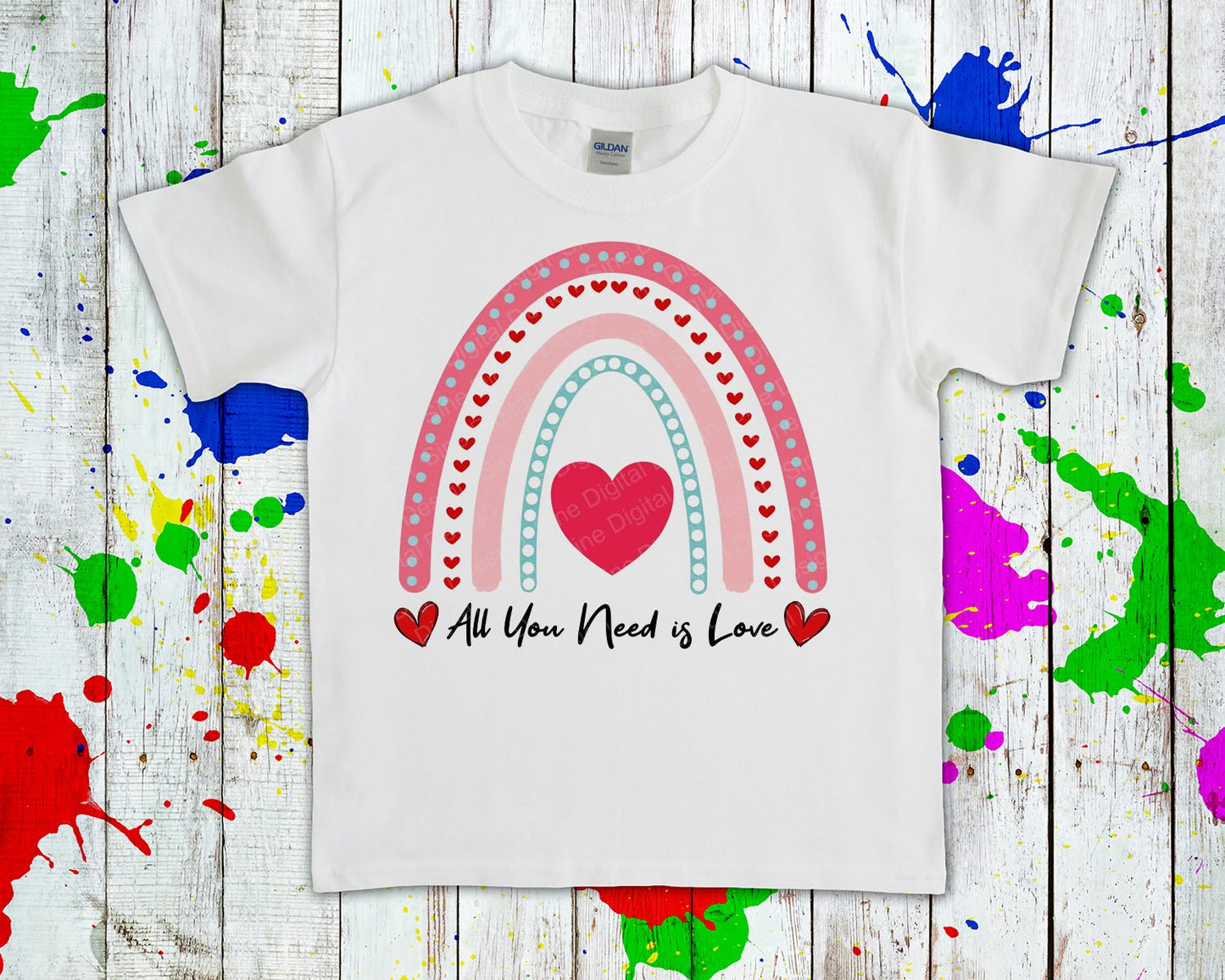 All You Need Is Love Rainbow Graphic Tee Graphic Tee
