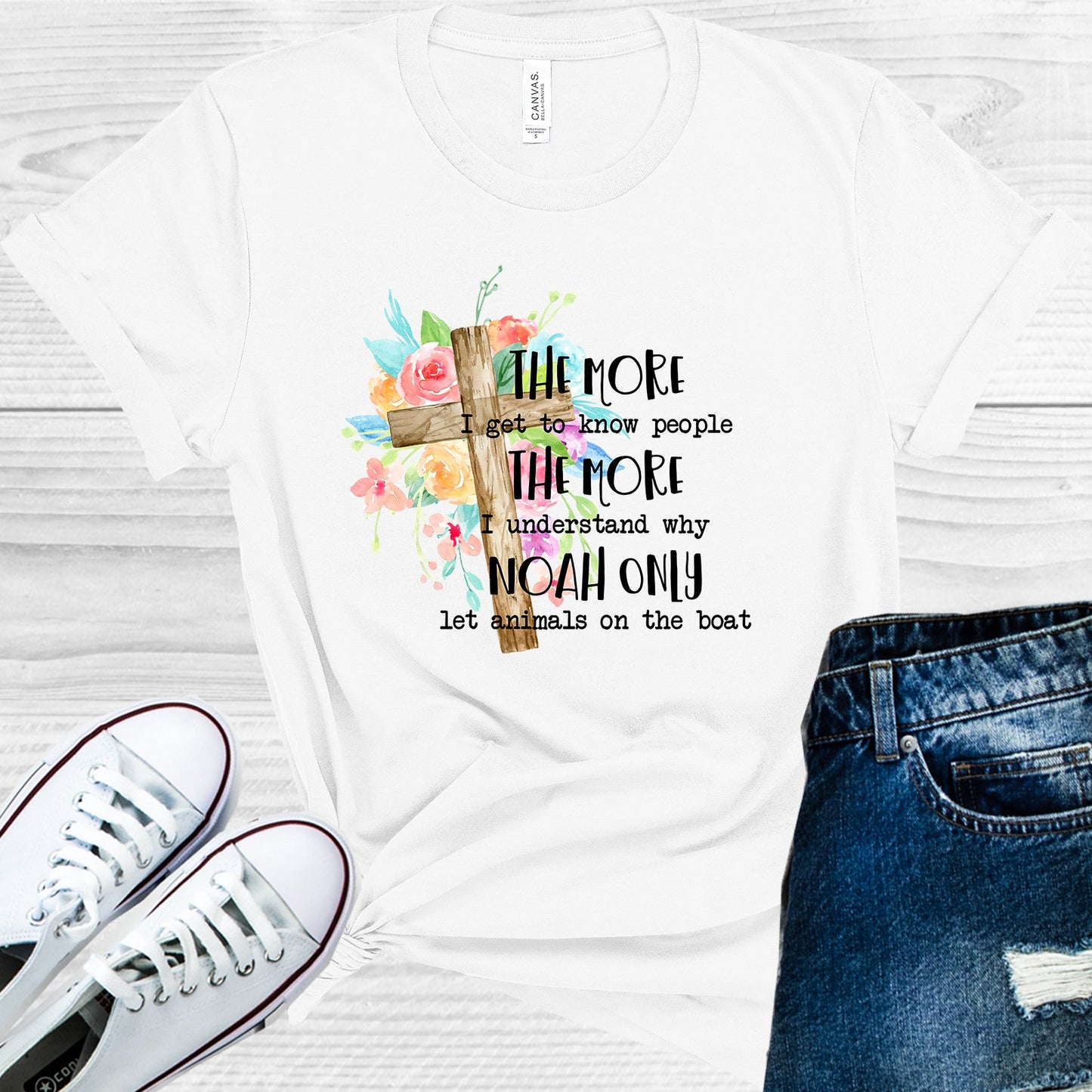 The More I Get To Know People Understand Why Noah Let Animals On The Boat Graphic Tee Graphic Tee
