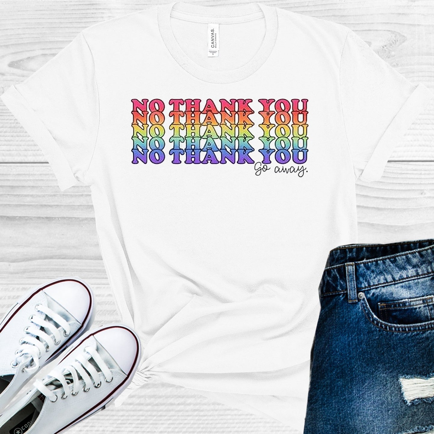 No Thank You Go Away Graphic Tee Graphic Tee