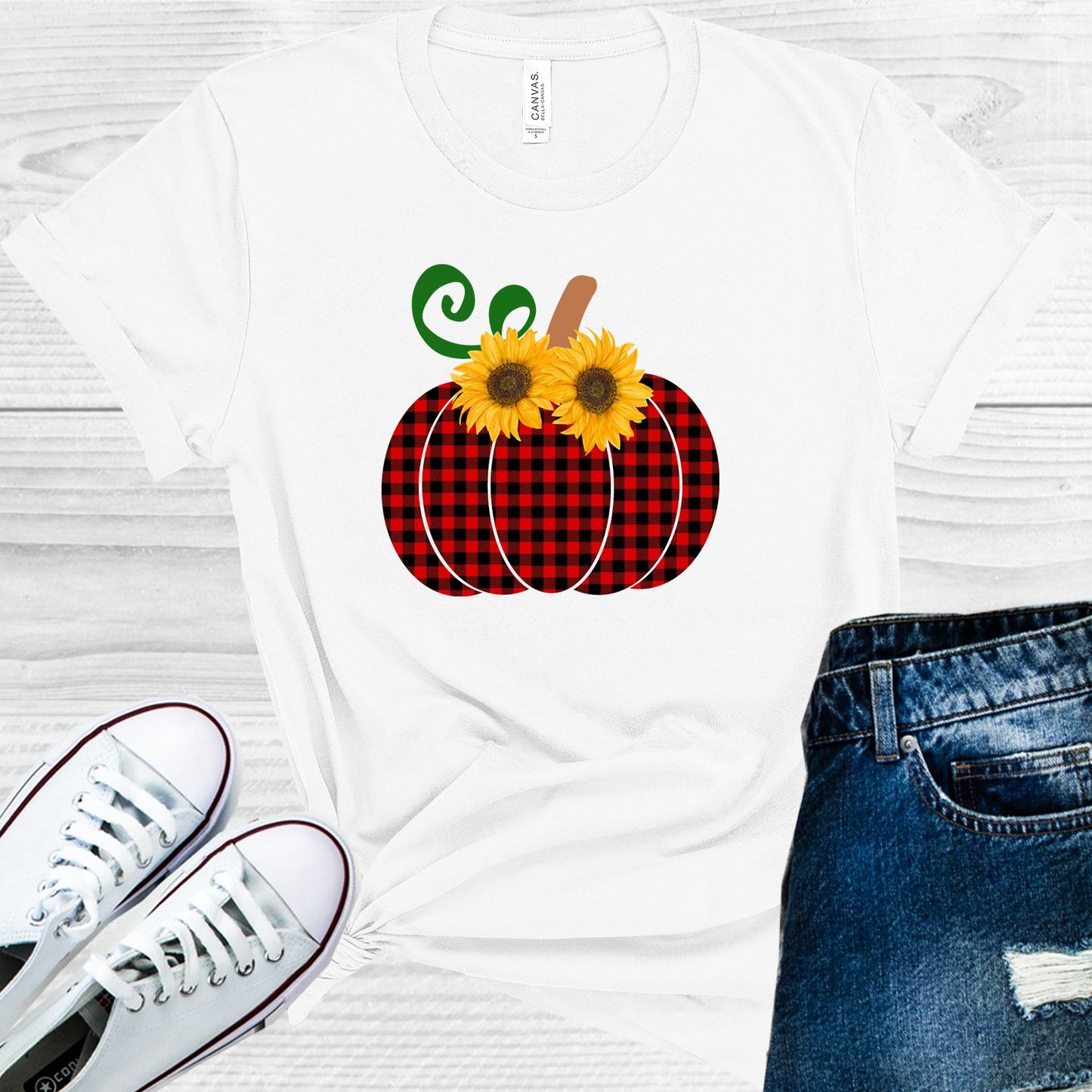 Buffalo Plaid Pumpkin Graphic Tee Graphic Tee
