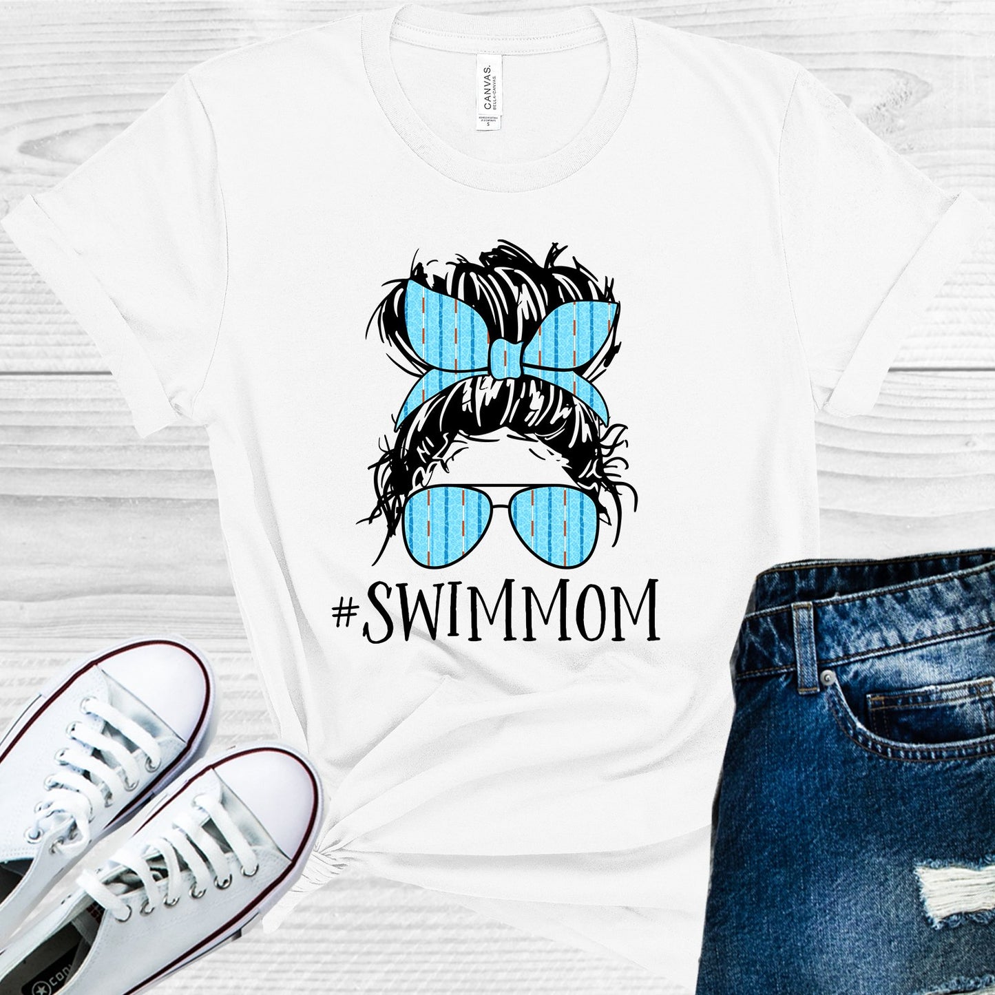 Swim Mom #swimmom Graphic Tee Graphic Tee